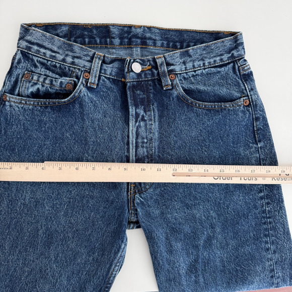 Vintage Levi's 501 Jeans 28x31* Actual Dark Stone Acid Wash Tiny USA Made 90s - Picture 15 of 16